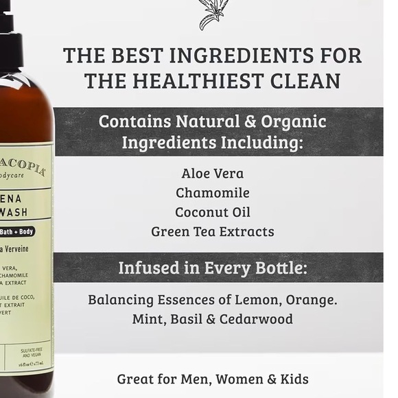 Pharmacopia Verbena Body Wash Travel - Sample Size Bundle Of 4 - Picture 5 of 5